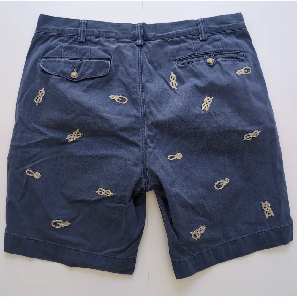 Polo Ralph Lauren Bedford Chino Shorts Mens 36 Classic Fit Navy Embroidered Rope